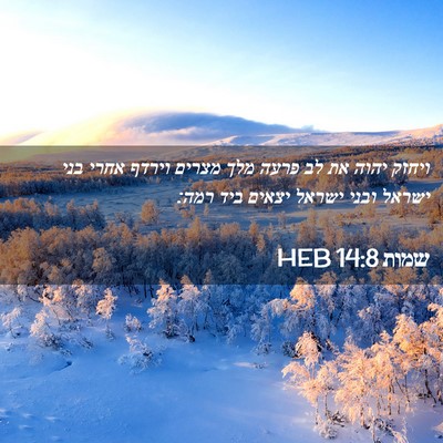 Picture 02 - שמות 14:8 HEB - ויחזק יהוה את לב פרעה מלך - Bible Verse Picture