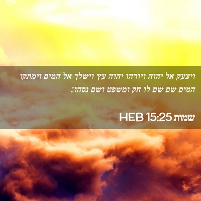 Picture 02 - שמות 15:25 HEB - ויצעק אל יהוה ויורהו יהוה - Bible Verse Picture