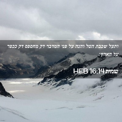 Picture 02 - שמות 16:14 HEB - ותעל שכבת הטל והנה על פני - Bible Verse Picture