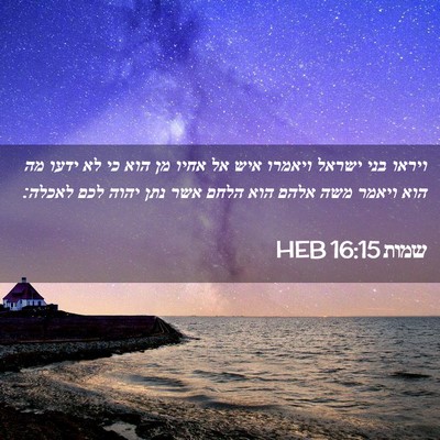 Picture 02 - שמות 16:15 HEB - ויראו בני ישראל ויאמרו איש - Bible Verse Picture