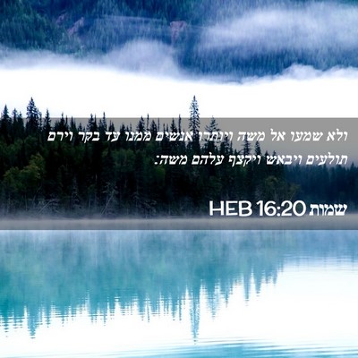 Picture 02 - שמות 16:20 HEB - ולא שמעו אל משה ויותרו - Bible Verse Picture