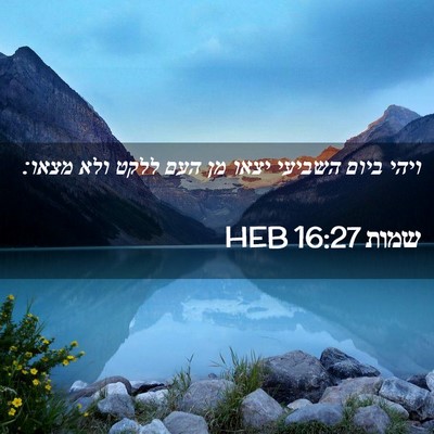Picture 02 - שמות 16:27 HEB - ויהי ביום השביעי יצאו מן - Bible Verse Picture