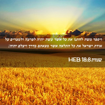 Picture 02 - שמות 18:8 HEB - ויספר משה לחתנו את כל אשר - Bible Verse Picture