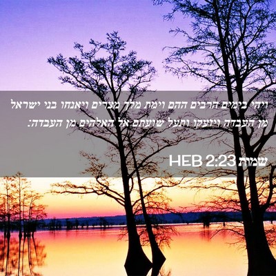 Picture 02 - שמות 2:23 HEB - ויהי בימים הרבים ההם וימת - Bible Verse Picture