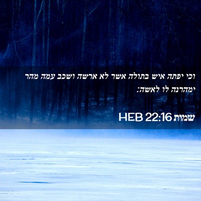 Picture 02 - שמות 22:16 HEB - וכי יפתה איש בתולה אשר לא - Bible Verse Picture