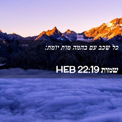 Picture 02 - שמות 22:19 HEB - כל שכב עם בהמה מות - Bible Verse Picture