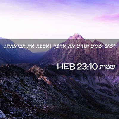 Picture 02 - שמות 23:10 HEB - ושש שנים תזרע את ארצך ואספת - Bible Verse Picture