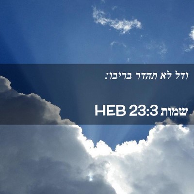 Picture 02 - שמות 23:3 HEB - ודל לא תהדר - Bible Verse Picture