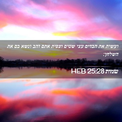 Picture 02 - שמות 25:28 HEB - ועשית את הבדים עצי שטים - Bible Verse Picture
