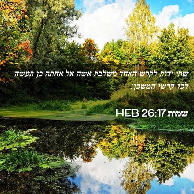 Picture 02 - שמות 26:17 HEB - שתי ידות לקרש האחד משלבת - Bible Verse Picture