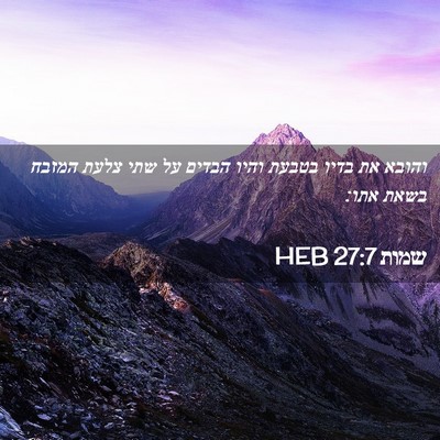 Picture 02 - שמות 27:7 HEB - והובא את בדיו בטבעת והיו - Bible Verse Picture