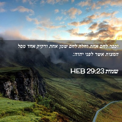 Picture 02 - שמות 29:23 HEB - וככר לחם אחת וחלת לחם שמן - Bible Verse Picture
