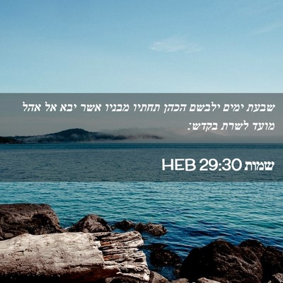 Picture 02 - שמות 29:30 HEB - שבעת ימים ילבשם הכהן תחתיו - Bible Verse Picture