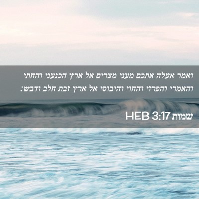 Picture 02 - שמות 3:17 HEB - ואמר אעלה אתכם מעני מצרים - Bible Verse Picture