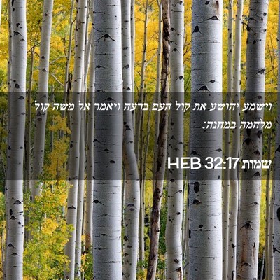 Picture 02 - שמות 32:17 HEB - וישמע יהושע את קול העם ברעה - Bible Verse Picture