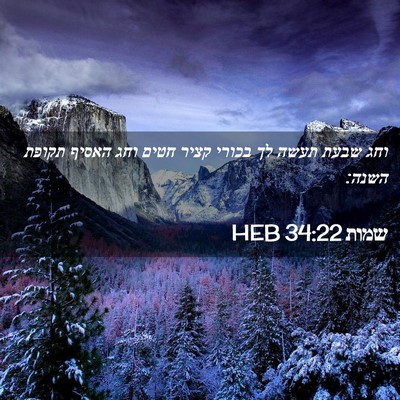 Picture 02 - שמות 34:22 HEB - וחג שבעת תעשה לך בכורי קציר - Bible Verse Picture