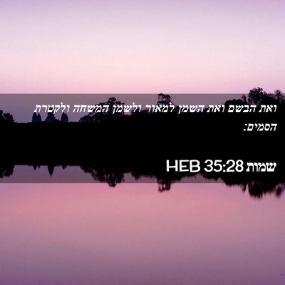 Picture 02 - שמות 35:28 HEB - ואת הבשם ואת השמן למאור - Bible Verse Picture