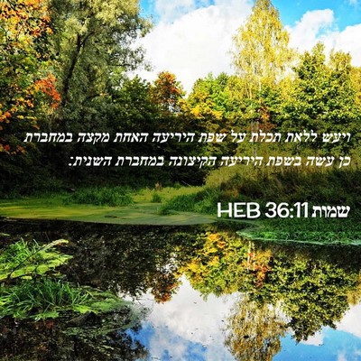 Picture 02 - שמות 36:11 HEB - ויעש ללאת תכלת על שפת - Bible Verse Picture