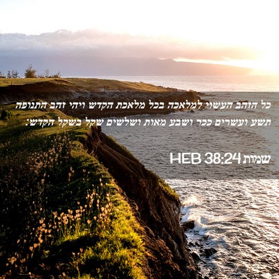 Picture 02 - שמות 38:24 HEB - כל הזהב העשוי למלאכה בכל - Bible Verse Picture