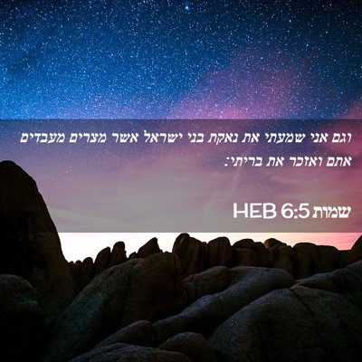 Picture 02 - שמות 6:5 HEB - וגם אני שמעתי את נאקת בני - Bible Verse Picture