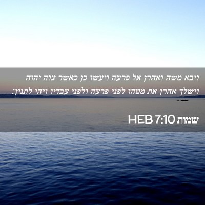 Picture 02 - שמות 7:10 HEB - ויבא משה ואהרן אל פרעה - Bible Verse Picture