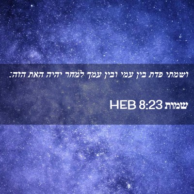 Picture 02 - שמות 8:23 HEB - ושמתי פדת בין עמי ובין עמך - Bible Verse Picture