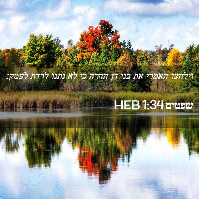 Picture 02 - שפטים 1:34 HEB - וילחצו האמרי את בני דן ההרה - Bible Verse Picture