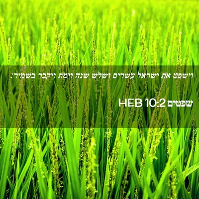 Picture 02 - שפטים 10:2 HEB - וישפט את ישראל עשרים ושלש - Bible Verse Picture