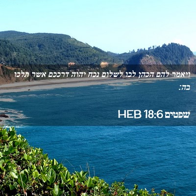 Picture 02 - שפטים 18:6 HEB - ויאמר להם הכהן לכו לשלום - Bible Verse Picture