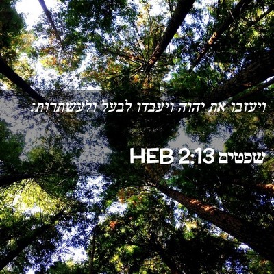 Picture 02 - שפטים 2:13 HEB - ויעזבו את יהוה ויעבדו לבעל - Bible Verse Picture