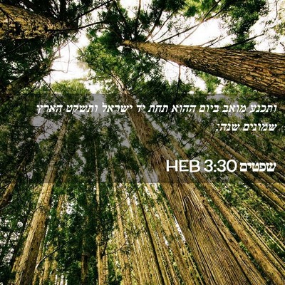 Picture 02 - שפטים 3:30 HEB - ותכנע מואב ביום ההוא תחת יד - Bible Verse Picture