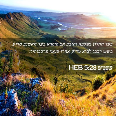 Picture 02 - שפטים 5:28 HEB - בעד החלון נשקפה ותיבב אם - Bible Verse Picture