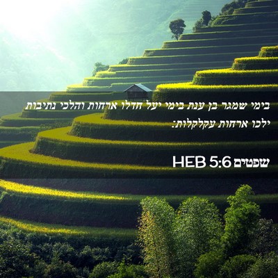 Picture 02 - שפטים 5:6 HEB - בימי שמגר בן ענת בימי יעל - Bible Verse Picture