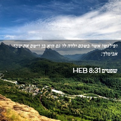 Picture 02 - שפטים 8:31 HEB - ופילגשו אשר בשכם ילדה לו גם - Bible Verse Picture