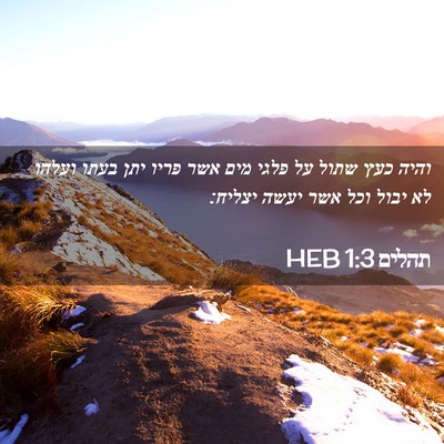 Picture 02 - תהלים 1:3 HEB - והיה כעץ שתול על פלגי מים - Bible Verse Picture