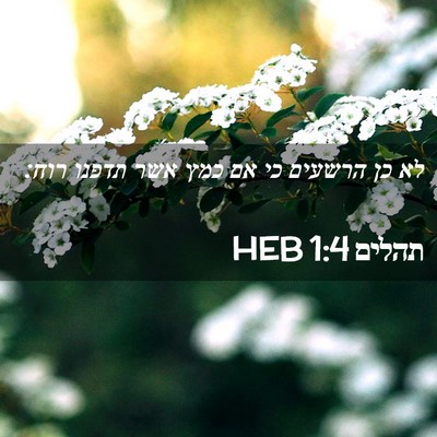 Picture 02 - תהלים 1:4 HEB - לא כן הרשעים כי אם כמץ אשר - Bible Verse Picture