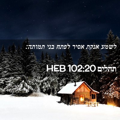Picture 02 - תהלים 102:20 HEB - לשמע אנקת אסיר לפתח בני - Bible Verse Picture