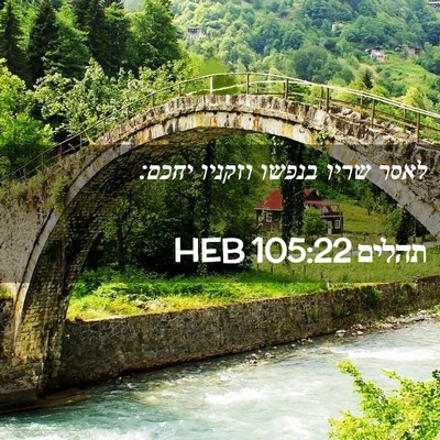 Picture 02 - תהלים 105:22 HEB - לאסר שריו בנפשו וזקניו - Bible Verse Picture