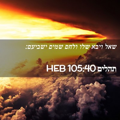 Picture 02 - תהלים 105:40 HEB - שאל ויבא שלו ולחם שמים - Bible Verse Picture