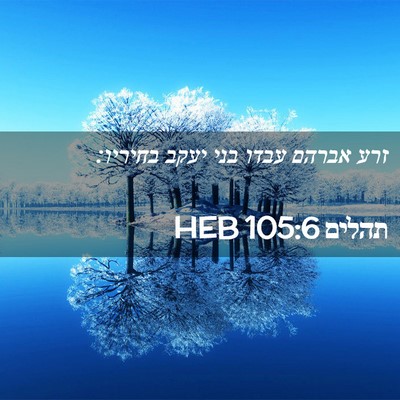 Picture 02 - תהלים 105:6 HEB - זרע אברהם עבדו בני יעקב - Bible Verse Picture