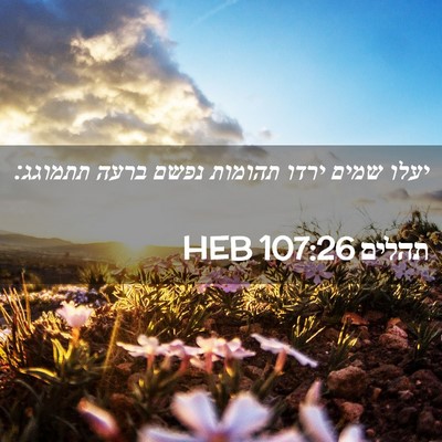 Picture 02 - תהלים 107:26 HEB - יעלו שמים ירדו תהומות נפשם - Bible Verse Picture