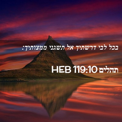 Picture 02 - תהלים 119:10 HEB - בכל לבי דרשתיך אל תשגני - Bible Verse Picture