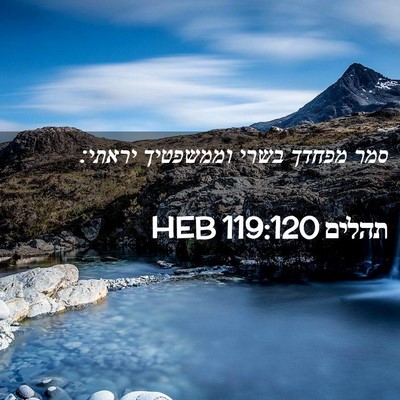 Picture 02 - תהלים 119:120 HEB - סמר מפחדך בשרי וממשפטיך - Bible Verse Picture