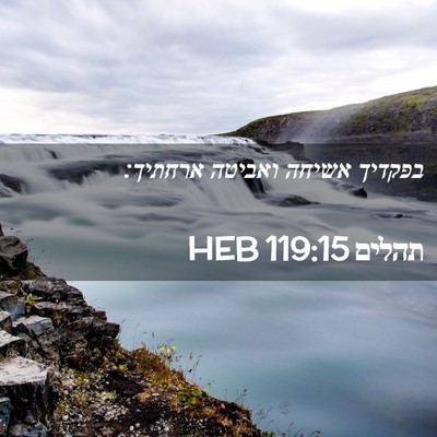 Picture 02 - תהלים 119:15 HEB - בפקדיך אשיחה ואביטה - Bible Verse Picture
