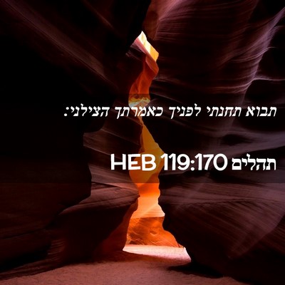 Picture 02 - תהלים 119:170 HEB - תבוא תחנתי לפניך כאמרתך - Bible Verse Picture