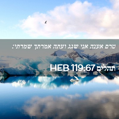 Picture 02 - תהלים 119:67 HEB - טרם אענה אני שגג ועתה אמרתך - Bible Verse Picture