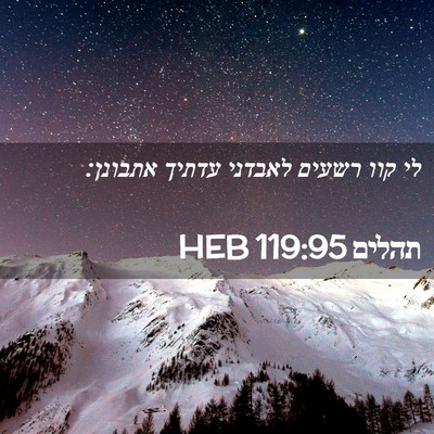 Picture 02 - תהלים 119:95 HEB - לי קוו רשעים לאבדני עדתיך - Bible Verse Picture