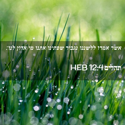 Picture 02 - תהלים 12:4 HEB - אשר אמרו ללשננו נגביר - Bible Verse Picture