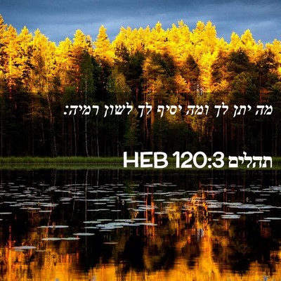 Picture 02 - תהלים 120:3 HEB - מה יתן לך ומה יסיף לך לשון - Bible Verse Picture