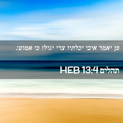 Picture 02 - תהלים 13:4 HEB - פן יאמר איבי יכלתיו צרי - Bible Verse Picture